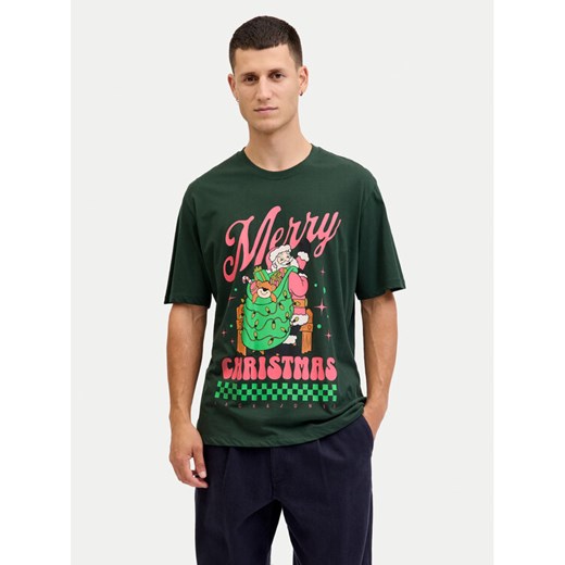 Jack & Jones T-Shirt Holiday Cartoon 12287550 Zielony Relaxed Fit ze sklepu MODIVO w kategorii T-shirty męskie - zdjęcie 186680195