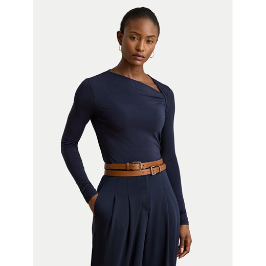 LAUREN RALPH LAUREN Bluzka 200980153001 Granatowy Slim Fit ze sklepu MODIVO w kategorii Bluzki damskie - zdjęcie 186680207