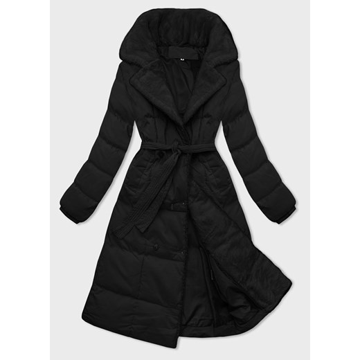 Damski płaszcz zimowy z futrzanym kołnierzem J Style czarny (16M9168-392A) ze sklepu goodlookin.pl w kategorii Płaszcze damskie - zdjęcie 186681335