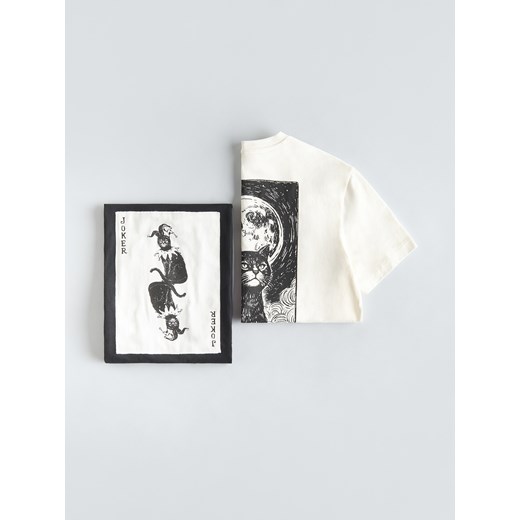 Reserved - T-shirt relaxed z nadrukiem na plecach - czarny ze sklepu Reserved w kategorii T-shirty męskie - zdjęcie 186681697