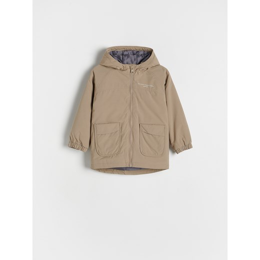 Reserved - Ocieplana kurtka parka z kapturem - brązowy ze sklepu Reserved w kategorii Kurtki chłopięce - zdjęcie 186684257