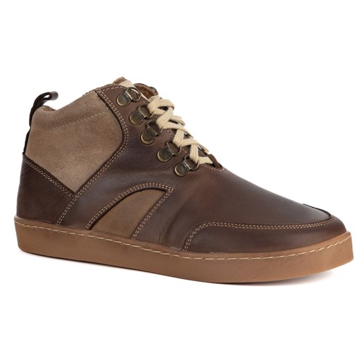 Barefoot zimowe buty skórzane unisex Explorer ciemno brązowe ze sklepu butyolivier w kategorii Botki - zdjęcie 186684335
