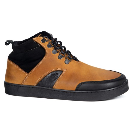 Barefoot zimowe buty skórzane unisex Explorer żółte ze sklepu butyolivier w kategorii Botki - zdjęcie 186684339