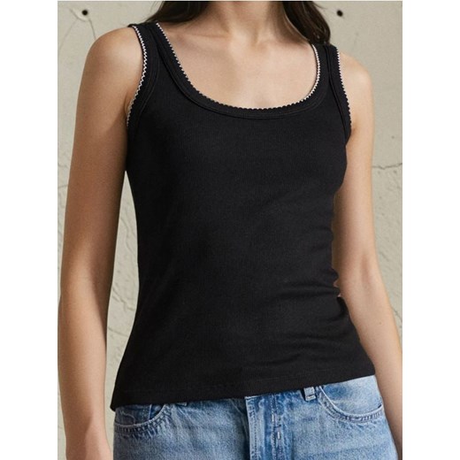 Sinsay - Bawełniany top - czarny ze sklepu Sinsay w kategorii Bluzki damskie - zdjęcie 186684775
