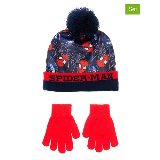Spiderman 2-częściowy zestaw &quot;Spider-Man&quot; w kolorze granatowo-czerwonym ze sklepu Limango Polska w kategorii Czapki dziecięce - zdjęcie 186686079