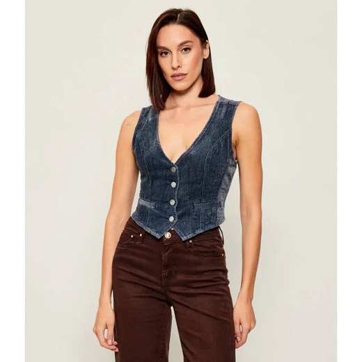 GUESS Jeansowa kamizelka ADELE | Slim Fit ze sklepu Gomez Fashion Store w kategorii Kamizelki damskie - zdjęcie 186688118