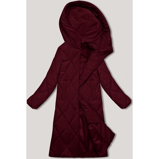 Długa kurtka zimowa z kapturem J.Style bordowa (5M3173-1) ze sklepu goodlookin.pl w kategorii Kurtki damskie - zdjęcie 186693869