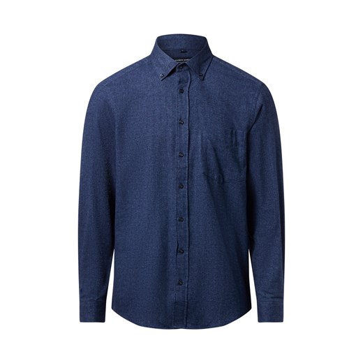 Andrew James Męska koszula flanelowa Mężczyźni Regular Fit Bawełna indygo wzorzysty ze sklepu vangraaf w kategorii Koszule męskie - zdjęcie 186693947