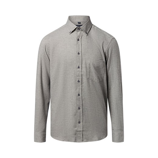 Andrew James Męska koszula flanelowa Mężczyźni Regular Fit Bawełna szary wzorzysty ze sklepu vangraaf w kategorii Koszule męskie - zdjęcie 186693948