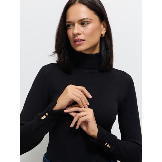 Mohito - Czarny sweter z golfem - czarny ze sklepu Mohito w kategorii Swetry damskie - zdjęcie 186694366