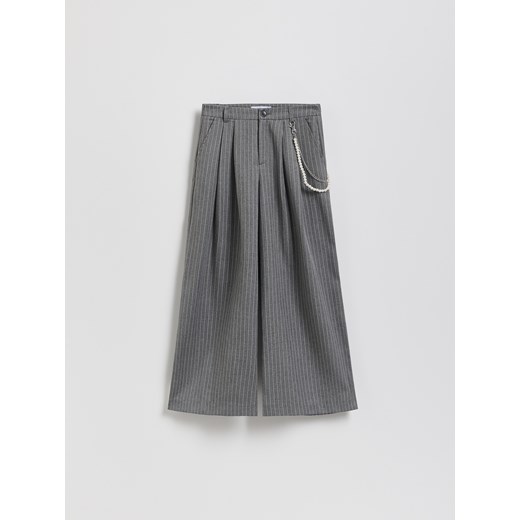 Reserved - Spodnie wide leg w paski - ciemnoszary Reserved 140 (9 lat) Reserved