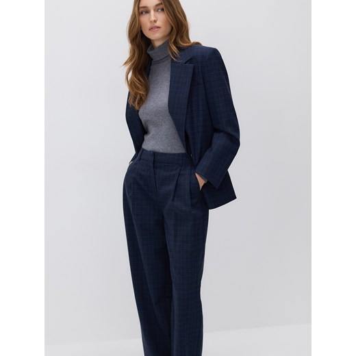Reserved - Spodnie w kratę - granatowy ze sklepu Reserved w kategorii Spodnie damskie - zdjęcie 186694897