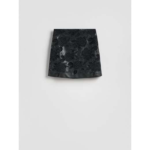 Reserved - Spódnica w kwiatowy wzór - czarny Reserved XL Reserved