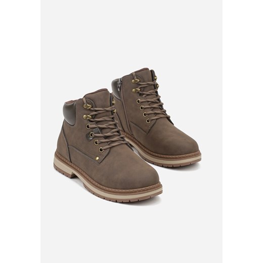 Bordowe Trapery Trzewiki Ozdobione Przeszyciami Zobelle 45 born2be.pl