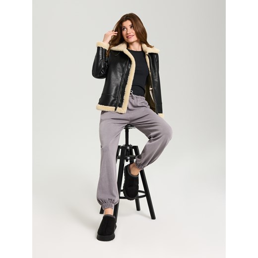 Sinsay - Spodnie jogger ze ściągaczami - szary Sinsay XS Sinsay