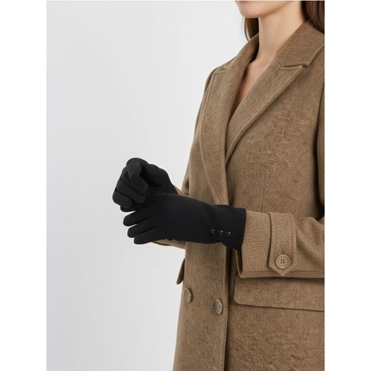 Sinsay - Rękawiczki z ozdobnymi guzikami - czarny ze sklepu Sinsay w kategorii Rękawiczki damskie - zdjęcie 186696127