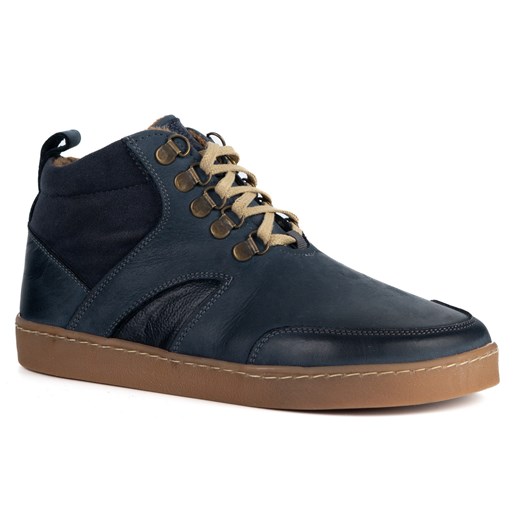 Barefoot zimowe buty skórzane unisex Explorer niebieskie ze sklepu butyolivier w kategorii Botki - zdjęcie 186696979