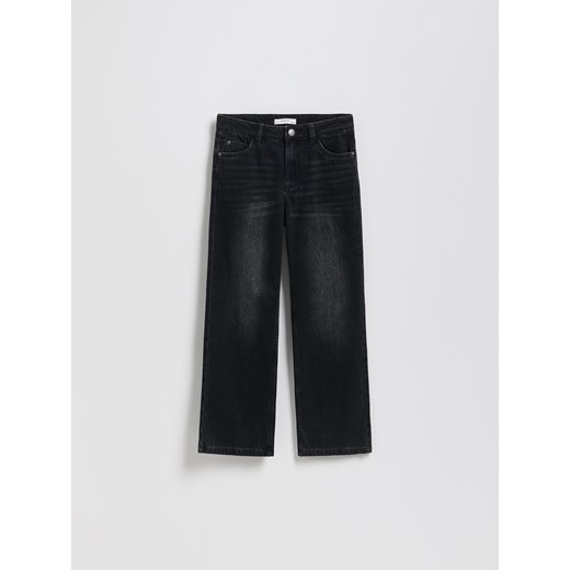 Reserved - Jeansy straight fit - czarny ze sklepu Reserved w kategorii Spodnie dziewczęce - zdjęcie 186698609