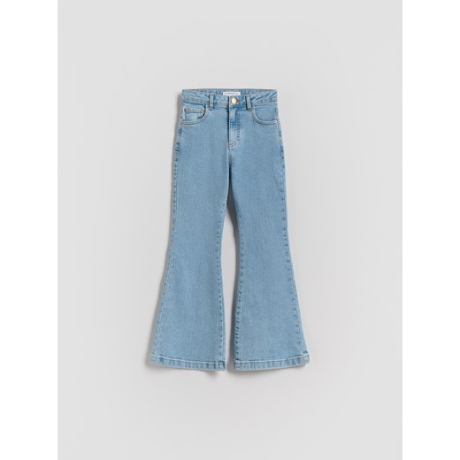 Reserved - Jeansy flare high waist - niebieski ze sklepu Reserved w kategorii Spodnie dziewczęce - zdjęcie 186698717