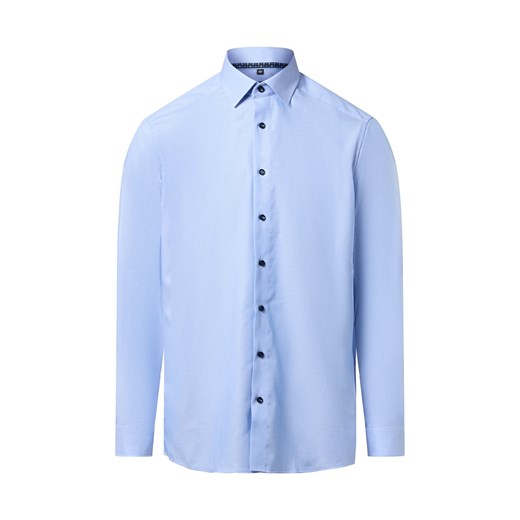 Finshley & Harding Koszula męska - Easy Care Mężczyźni Modern Fit Bawełna jasnoniebieski marmurkowy ze sklepu vangraaf w kategorii Koszule męskie - zdjęcie 186698968