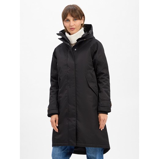 Didriksons Damski płaszcz funkcjonalny - Luna Kobiety czarny jednolity ze sklepu vangraaf w kategorii Kurtki damskie - zdjęcie 186698997