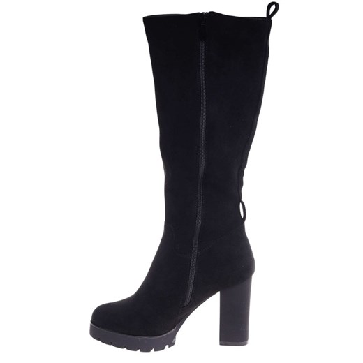 Czarne kozaki do kolan na obcasie /G6-118346 T482/ 37 Pantofelek24.pl