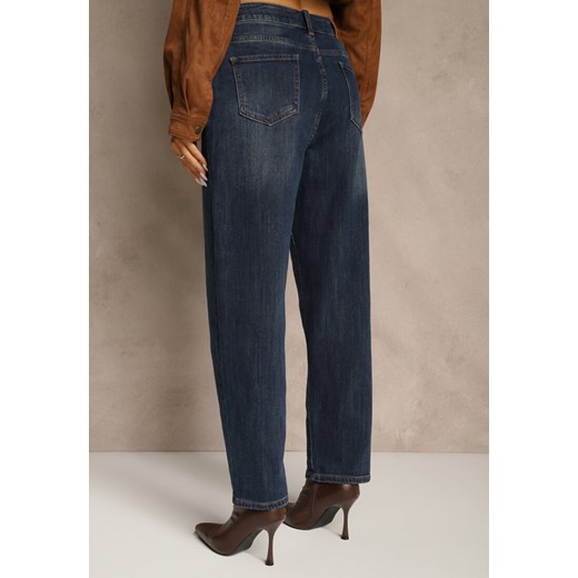 Niebieskie Jeansy Mom Fit High Waist z Wiskozą Erralia Renee L renee.pl