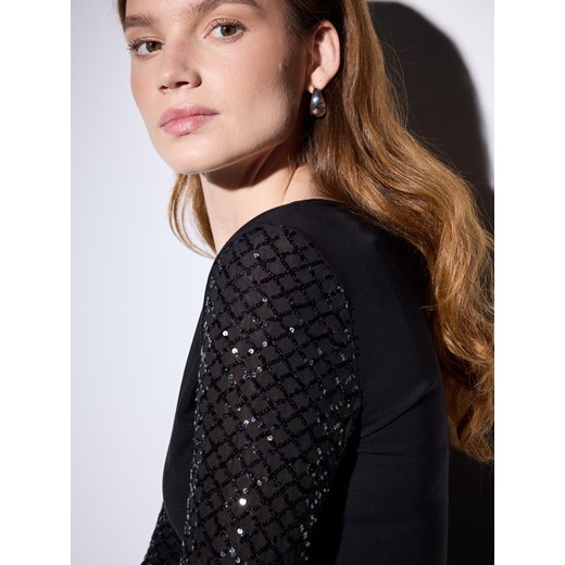 Mohito - Bluzka z cekinami - czarny Mohito S Mohito