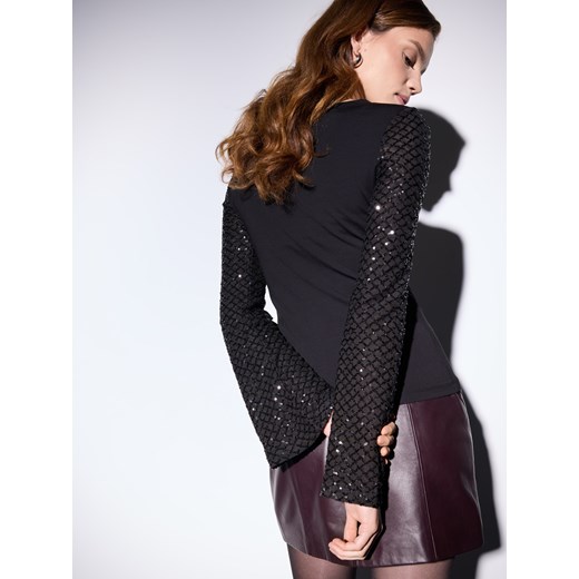 Mohito - Bluzka z cekinami - czarny Mohito M Mohito