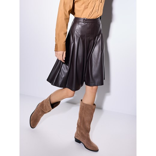 Mohito - Brązowa spódnica midi - brązowy ze sklepu Mohito w kategorii Spódnice - zdjęcie 186701029