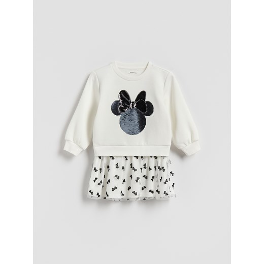 Reserved - Sukienka Minnie Mouse - złamana biel ze sklepu Reserved w kategorii Bluzki dziewczęce - zdjęcie 186701409
