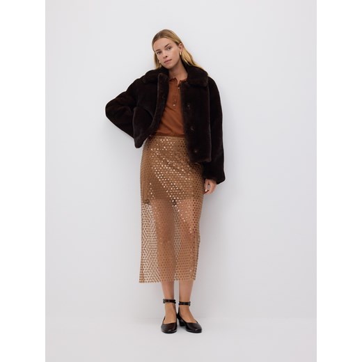Reserved - Spódnica z cekinami - brązowy ze sklepu Reserved w kategorii Spódnice - zdjęcie 186701569