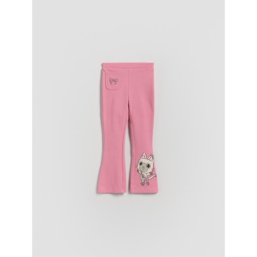 Reserved - Spodnie flare Koci Domek Gabi - różowy ze sklepu Reserved w kategorii Spodnie dziewczęce - zdjęcie 186701807
