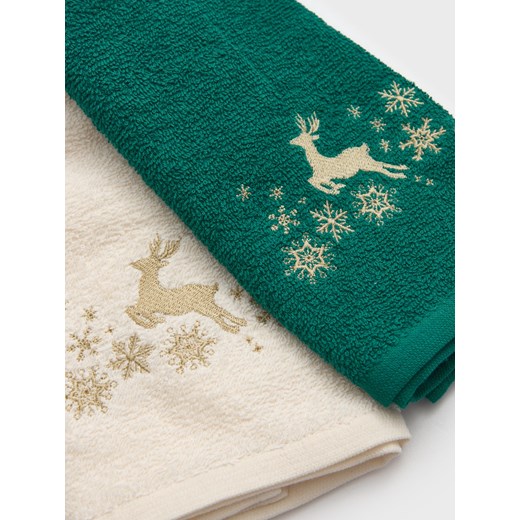 Sinsay - Ręczniki z haftem 2 pack - wielobarwny Sinsay One Size Sinsay