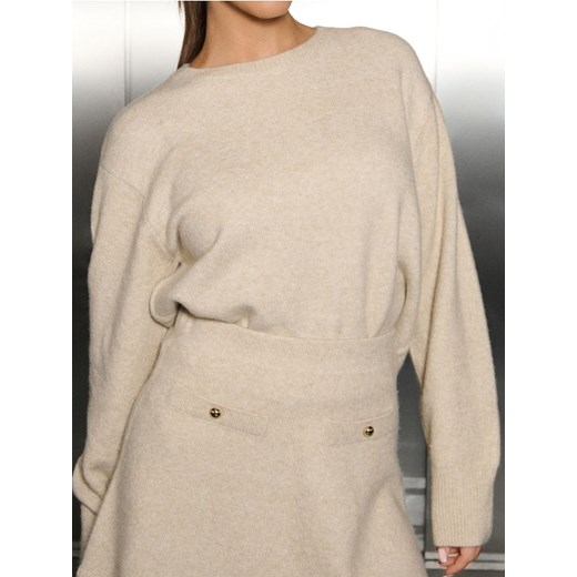 Sinsay - Sweter ze złotymi detalami - beżowy ze sklepu Sinsay w kategorii Swetry damskie - zdjęcie 186702978