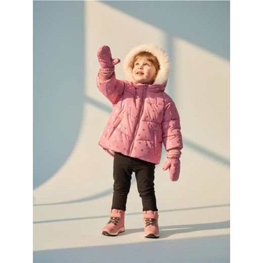 Sinsay - Kurtka ocieplana z kapturem i rękawiczkami - begonia ze sklepu Sinsay w kategorii Kombinezony i kurtki - zdjęcie 186703027