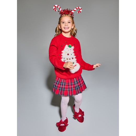 Sinsay - Sweter z motywem świątecznym - czerwony Sinsay 122 (6-7 l) Sinsay