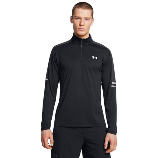 Męski longsleeve treningowy Under Armour UA Tech Utility 1/4 Zip - czarny ze sklepu Sportstylestory.com w kategorii T-shirty męskie - zdjęcie 186703137