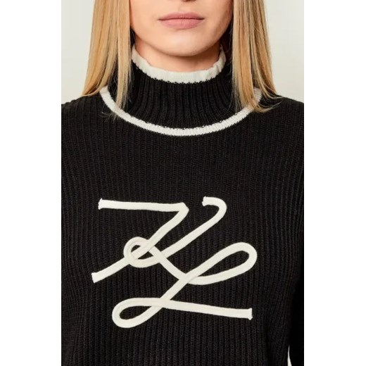 Karl Lagerfeld Półgolf Soutache Autograph | Loose fit | z dodatkiem wełny Karl Lagerfeld XL Gomez Fashion Store