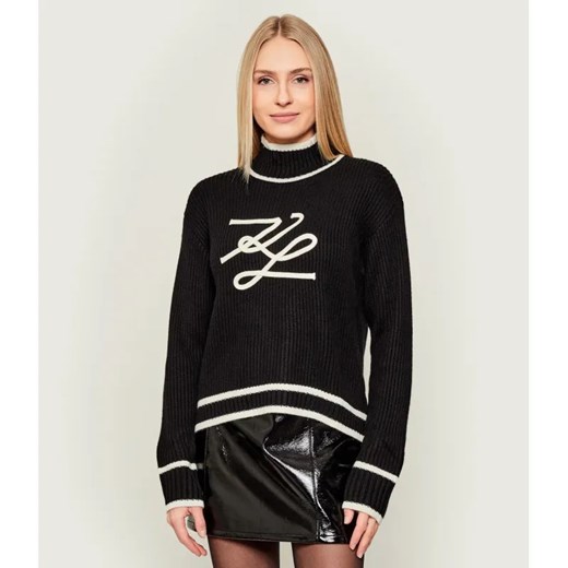 Karl Lagerfeld Półgolf Soutache Autograph | Loose fit | z dodatkiem wełny ze sklepu Gomez Fashion Store w kategorii Swetry damskie - zdjęcie 186703989