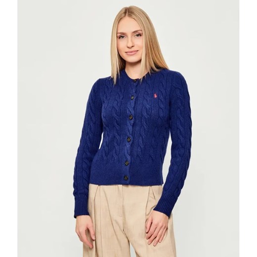POLO RALPH LAUREN Wełniany kardigan | Slim Fit | z dodatkiem kaszmiru ze sklepu Gomez Fashion Store w kategorii Swetry damskie - zdjęcie 186704026