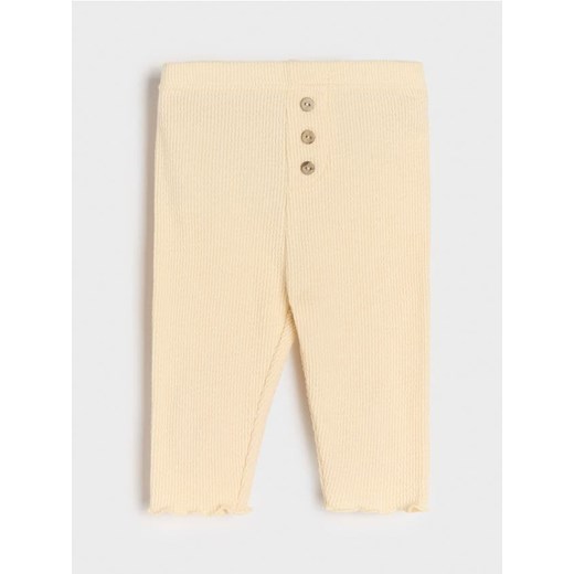 Sinsay - Legginsy z prążkowanej dzianiny - kremowy ze sklepu Sinsay w kategorii Odzież dla niemowląt - zdjęcie 186704926