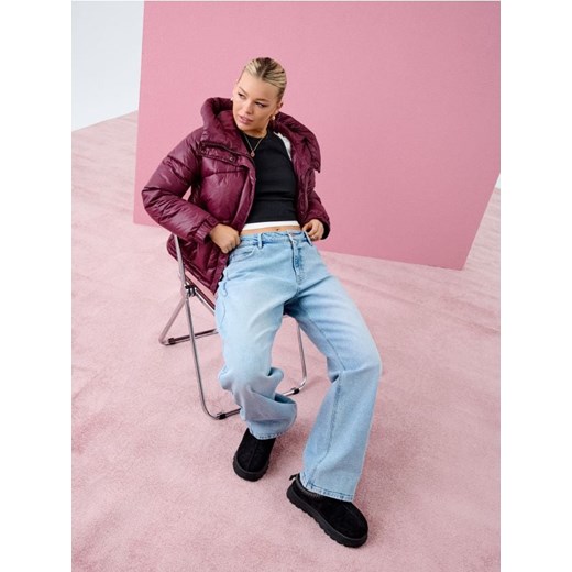 Sinsay - Ocieplane klapki z kożuszkiem z wełną - czarny ze sklepu Sinsay w kategorii Klapki damskie - zdjęcie 186704929