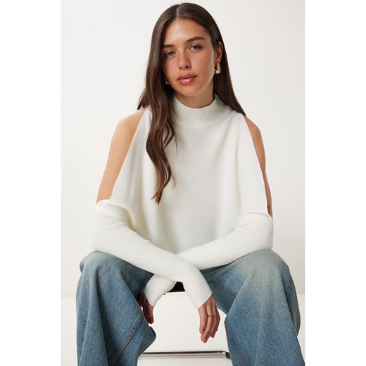 Happiness Istanbul Sweter w kolorze kremowym Happiness Istanbul onesize wyprzedaż Limango Polska