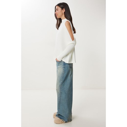 Happiness Istanbul Sweter w kolorze kremowym Happiness Istanbul onesize okazja Limango Polska