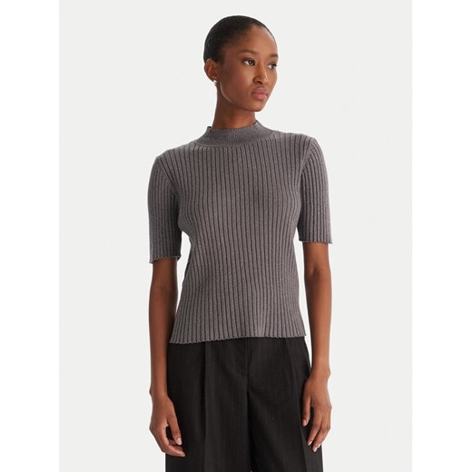 ACCESS FASHION Sweter 54-8046 Szary Slim Fit ze sklepu MODIVO w kategorii Swetry damskie - zdjęcie 186705489