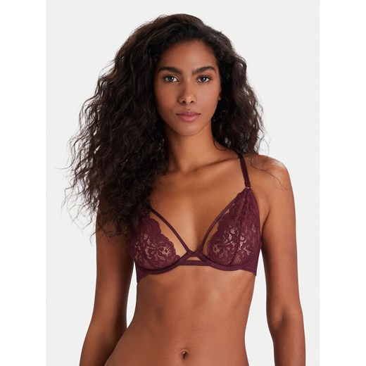 Hunkemöller Biustonosz z fiszbiną 302379 Bordowy ze sklepu MODIVO w kategorii Biustonosze - zdjęcie 186705519
