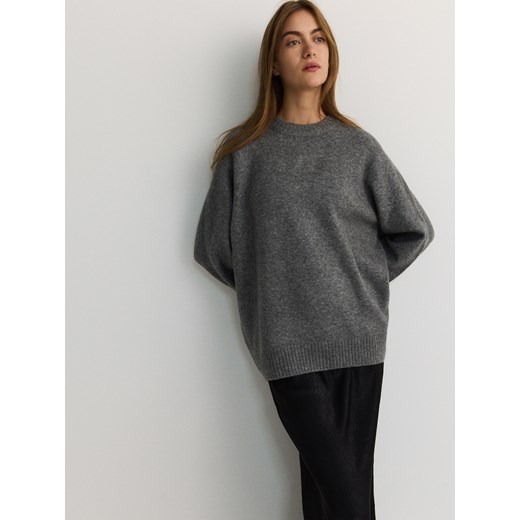 Reserved - Sweter oversize z domieszką wełny - szary Reserved M okazja Reserved