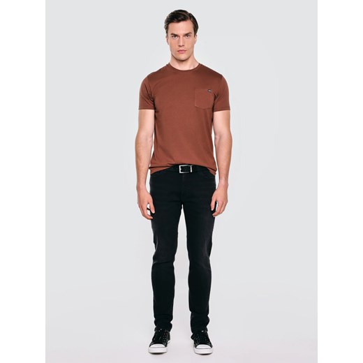 Koszulka męska z kieszonką brązowa Carbon 804 ze sklepu Big Star w kategorii T-shirty męskie - zdjęcie 186706767