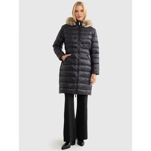 Płaszcz damski puchowy pikowany czarny Rosabel 906 ze sklepu Big Star w kategorii Płaszcze damskie - zdjęcie 186707288